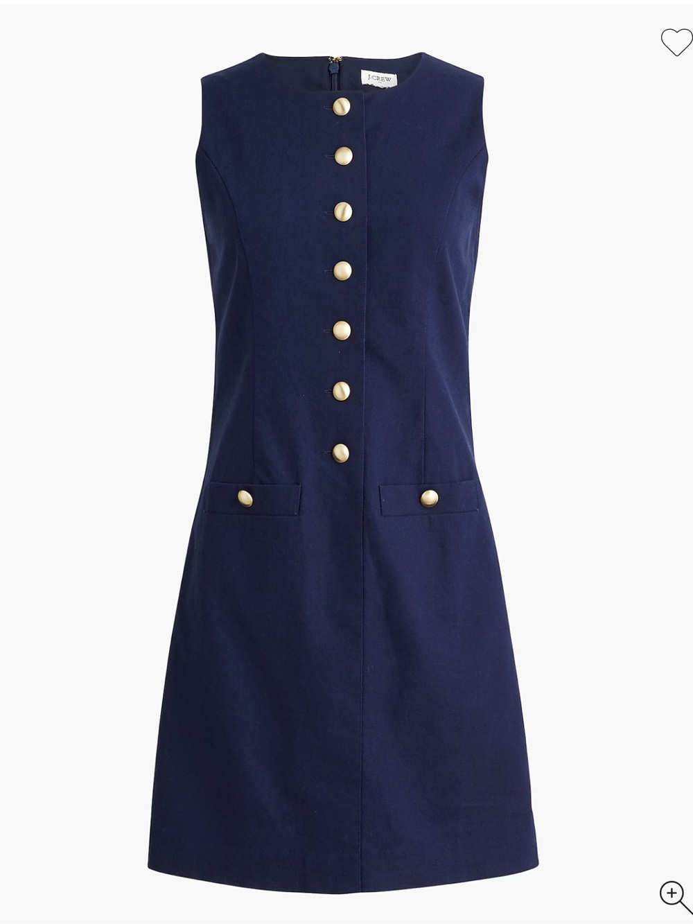 NWT J Crew Factory Linen-blend button-front mini dress, size 4 Navy